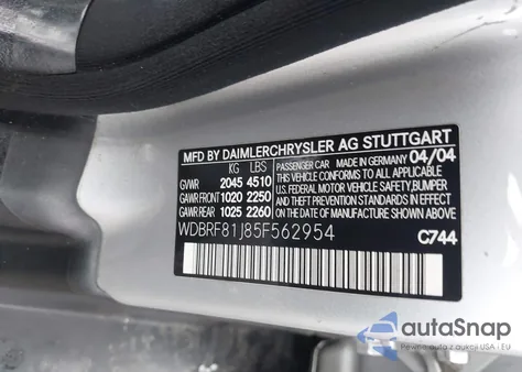 2005 Mercedes-Benz C 240 Luxury 4Matic z USA, uszkodzony, nr VIN WDBRF81J85F562954